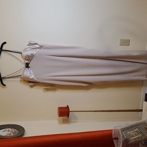 NWT Miss Milan Cream Maxi Gown with rhinestone straps size 20